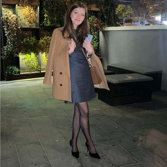 Sezane Camel Double-Breasted Trench Coat - Picture 3 of 7